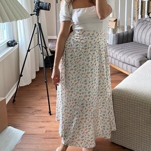 Floral White Skirt